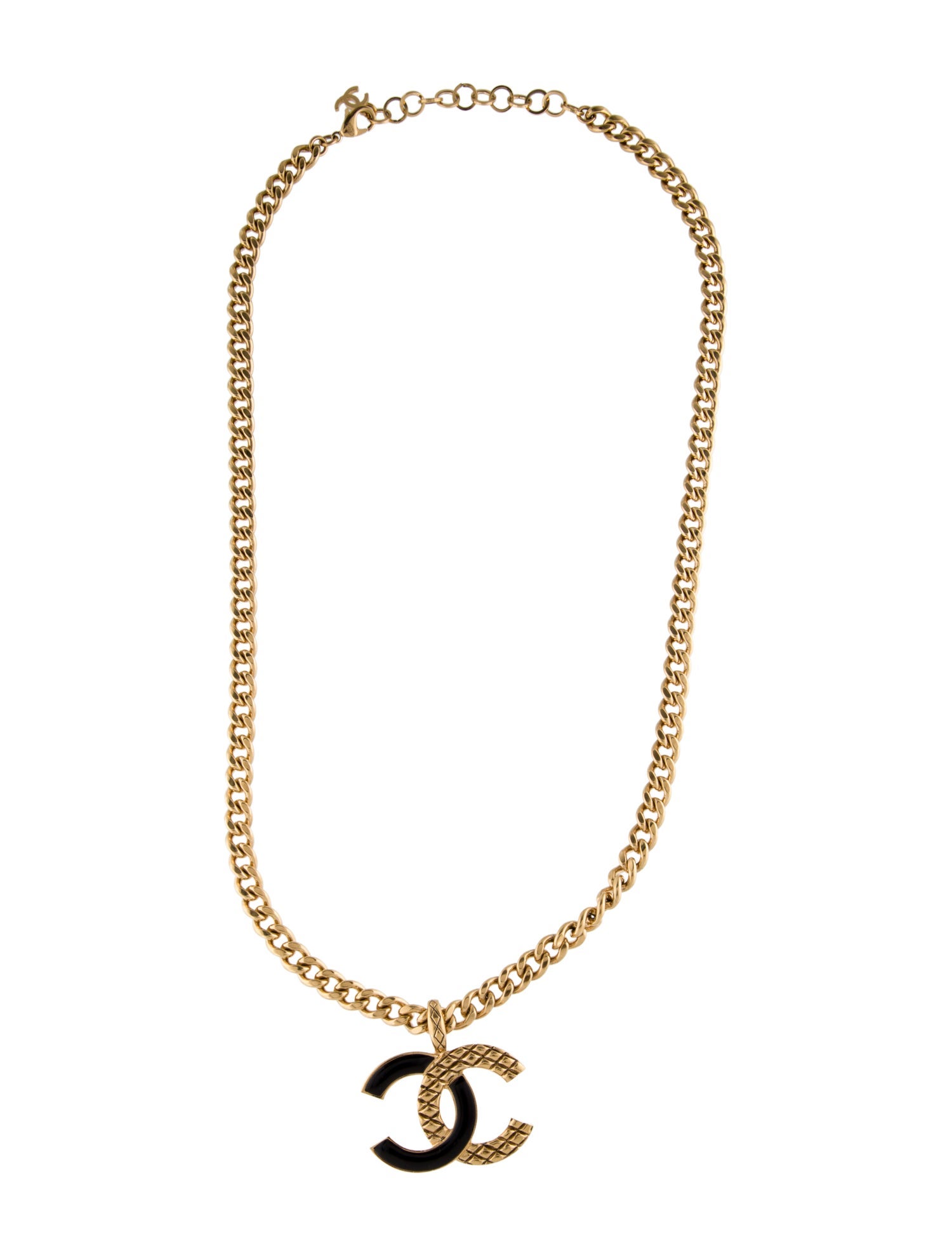 Chanel 2022 Enamel CC Pendant Necklace